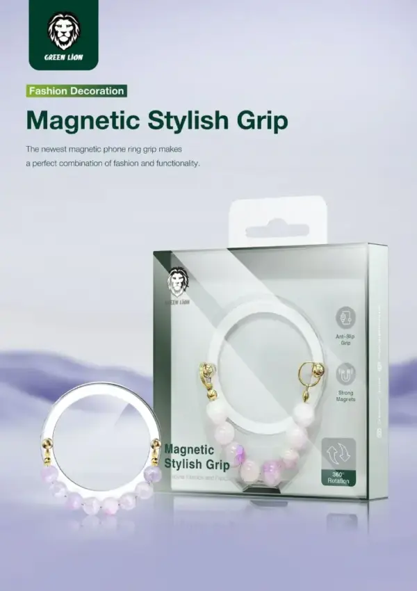 GREEN LION MAGNETIC STYLISH GRIP | WHITE PINK